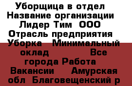 Уборщица в отдел › Название организации ­ Лидер Тим, ООО › Отрасль предприятия ­ Уборка › Минимальный оклад ­ 28 000 - Все города Работа » Вакансии   . Амурская обл.,Благовещенский р-н